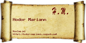 Hodor Mariann névjegykártya